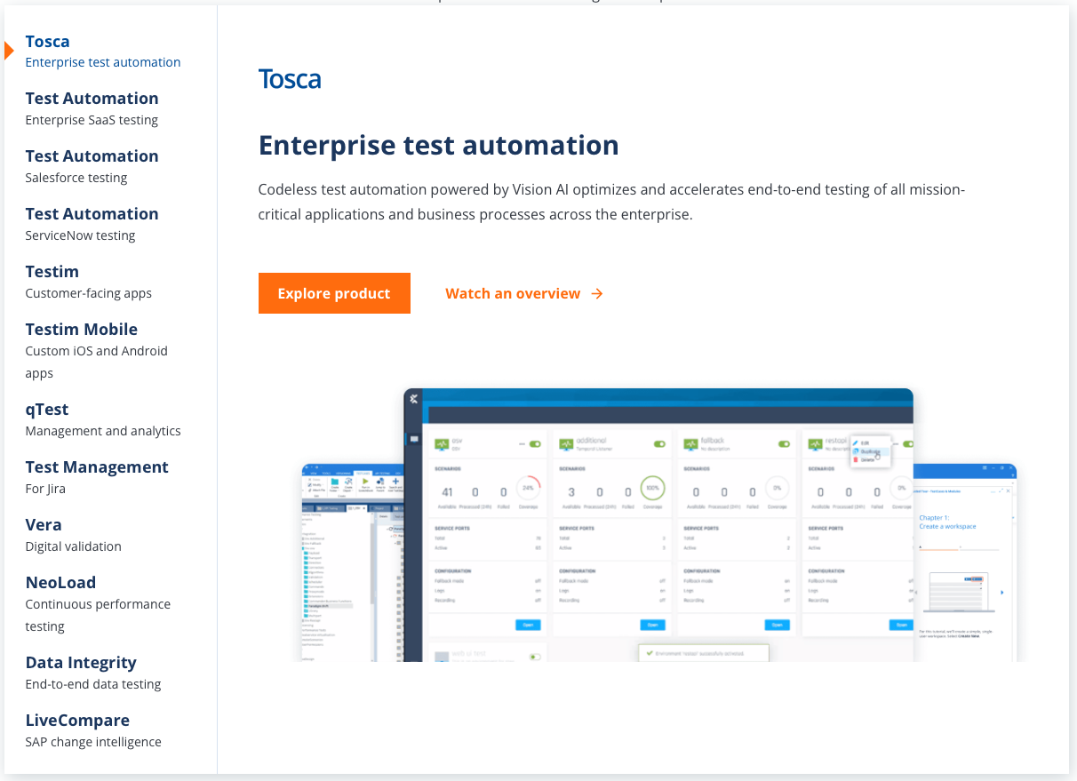 Tricentis 11 tools